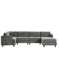 Streamdale Furniture Corduroy 6-Seater Modular Sectional Sofa