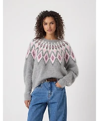 Hush Women's Brushed Fair Isle Mohair Blend Sweater