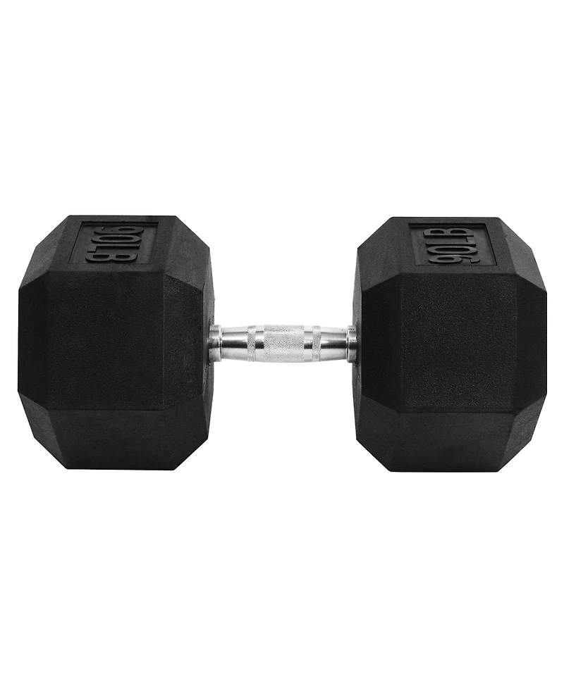 Signature Fitness Hex Single Dumbbell Strength Training Workout Equipment, 90 lb