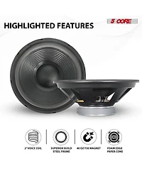 5 Core Car Subwoofer 2Pc 10" 3000W Pro Audio Deep Bass Component Sub Woofer 4Ohm Replacement Speaker