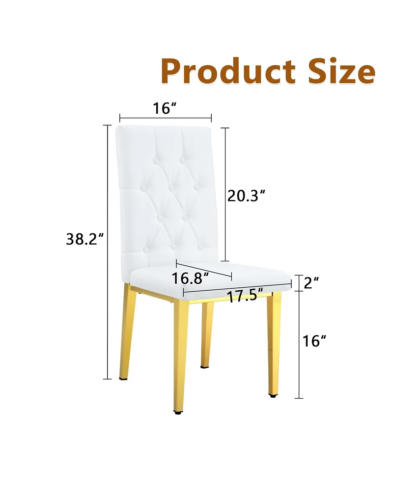 Streamdale Furniture White Armless Dining Chairs (4-Piece Set)