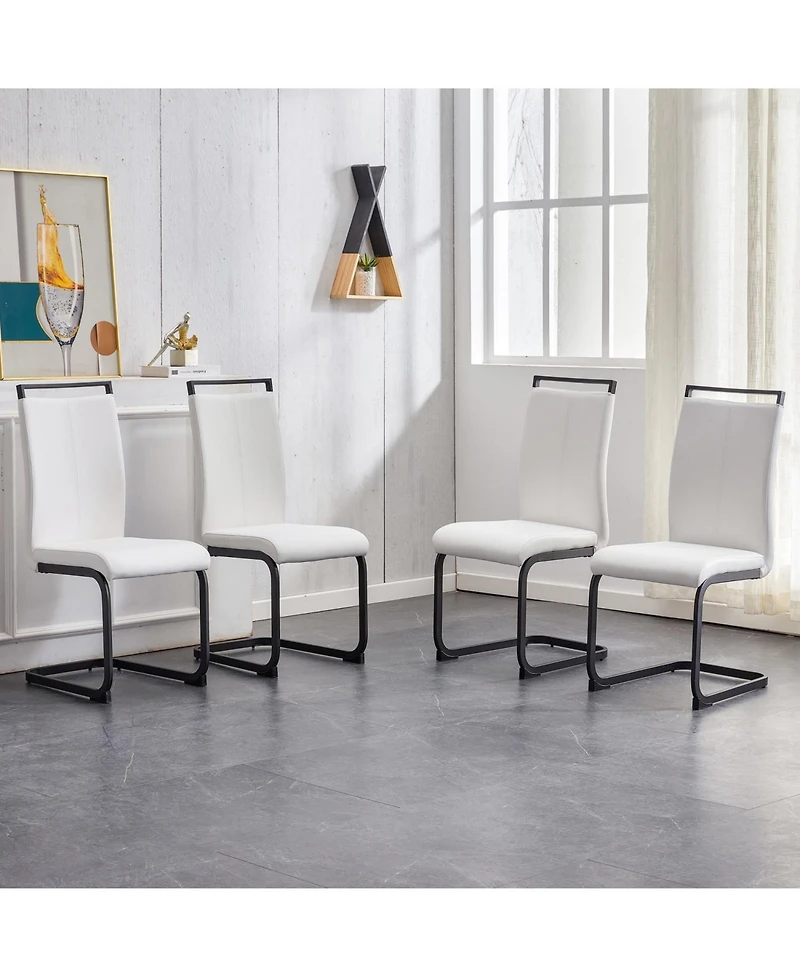Streamdale Furniture Modern Pu Leather Dining Chair (Set of 4)
