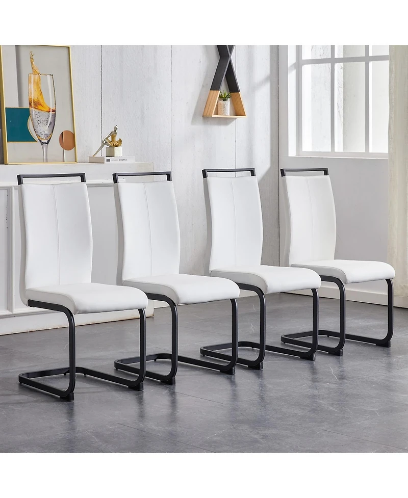 Streamdale Furniture Modern Pu Leather Dining Chair (Set of 4)