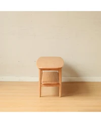 Streamdale Furniture Solid Wood Coffee/Study Table - Natural - Shelf - 100x40x42cm