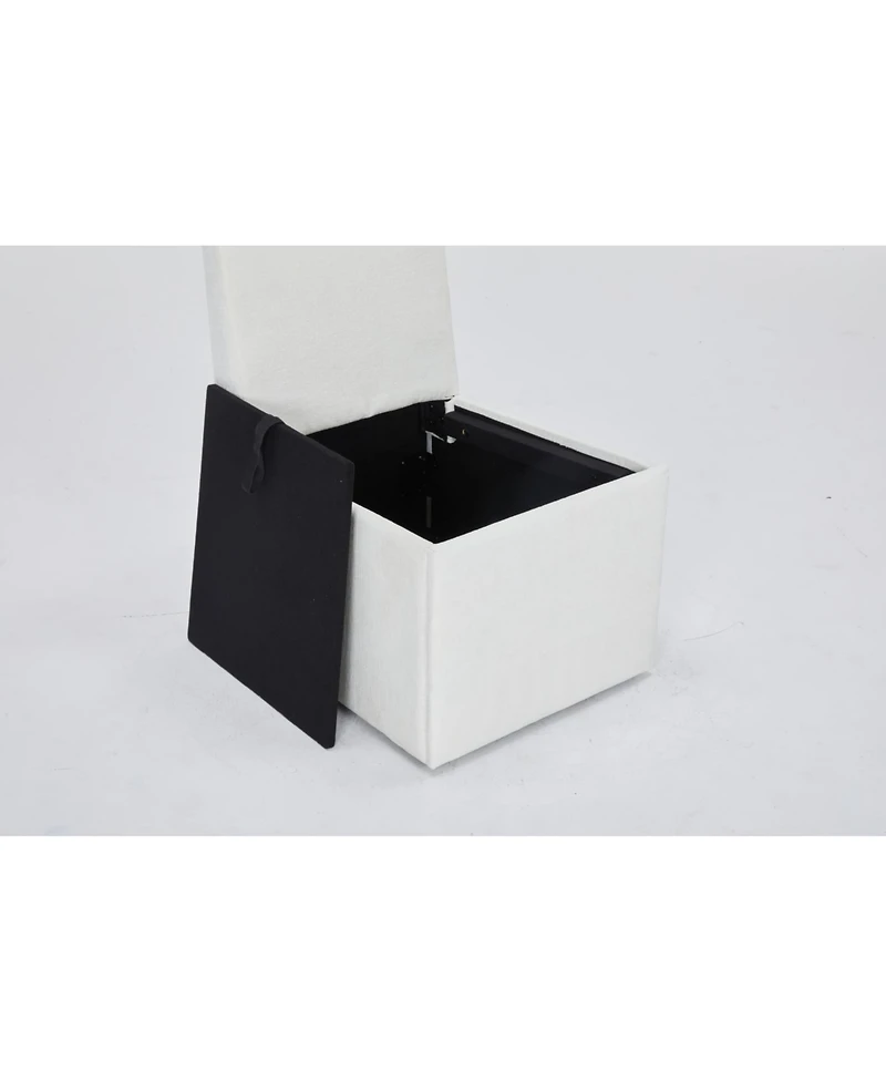 Streamdale Furniture Linen Ivory Dining Chair with Casters & Storage (Set of 2)