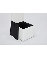 Streamdale Furniture Linen Ivory Dining Chair with Casters & Storage (Set of 2)