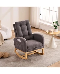 Streamdale Furniture Dark Gray Rocking Chair with Footrest