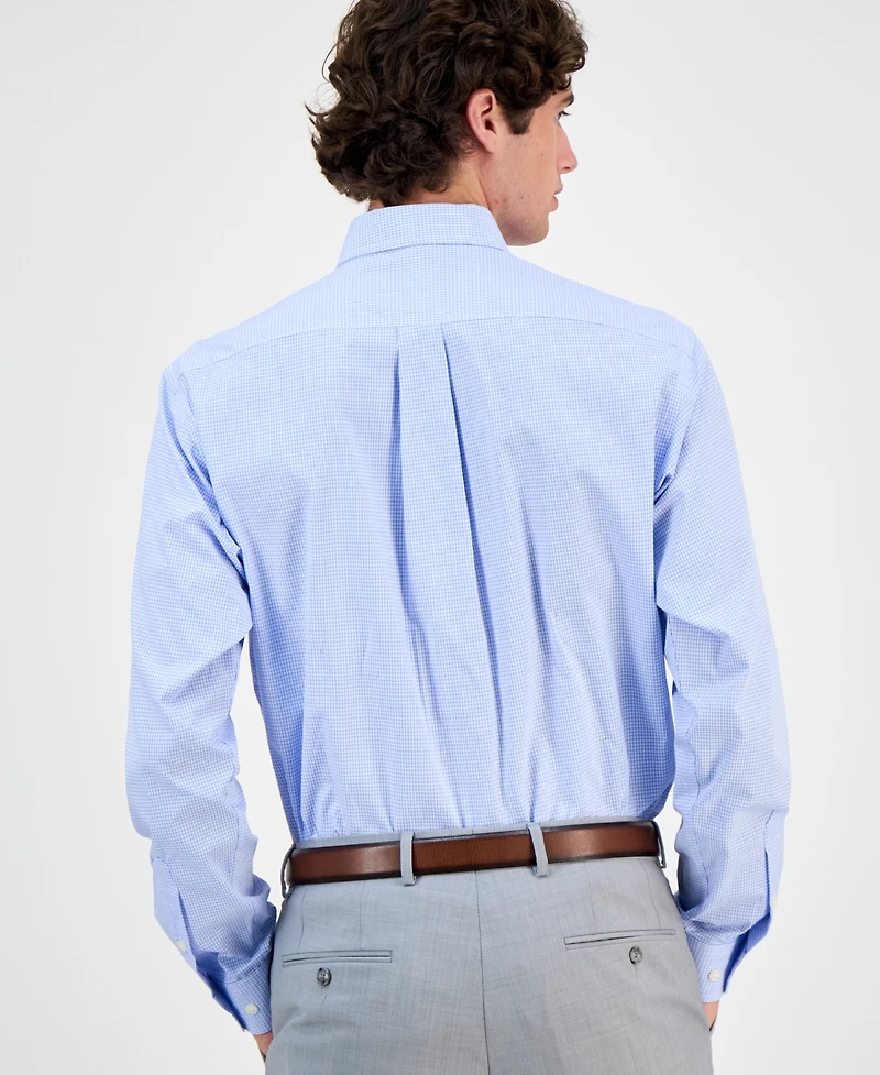 Club Room Men's Regular Fit Mini Gingham Dress Shirt