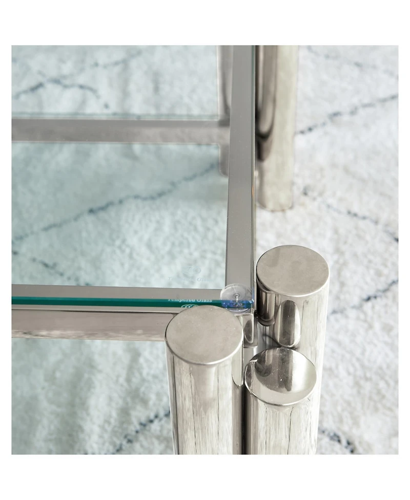 Streamdale Furniture C013A-leg-Silver Stainless Steel coffee table