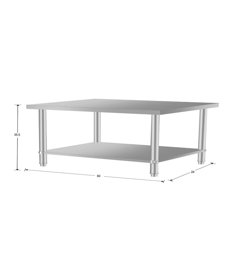 Streamdale Furniture Stainless Steel Kitchen Prep Table w/ Under Shelf