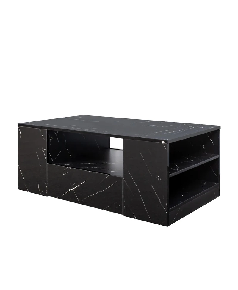 Streamdale Furniture Led Coffee Table with Storage & Shelf