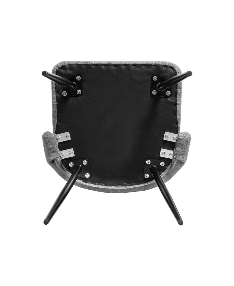 Streamdale Furniture 4-Chair Modern Dining Set Metal Legs Grey