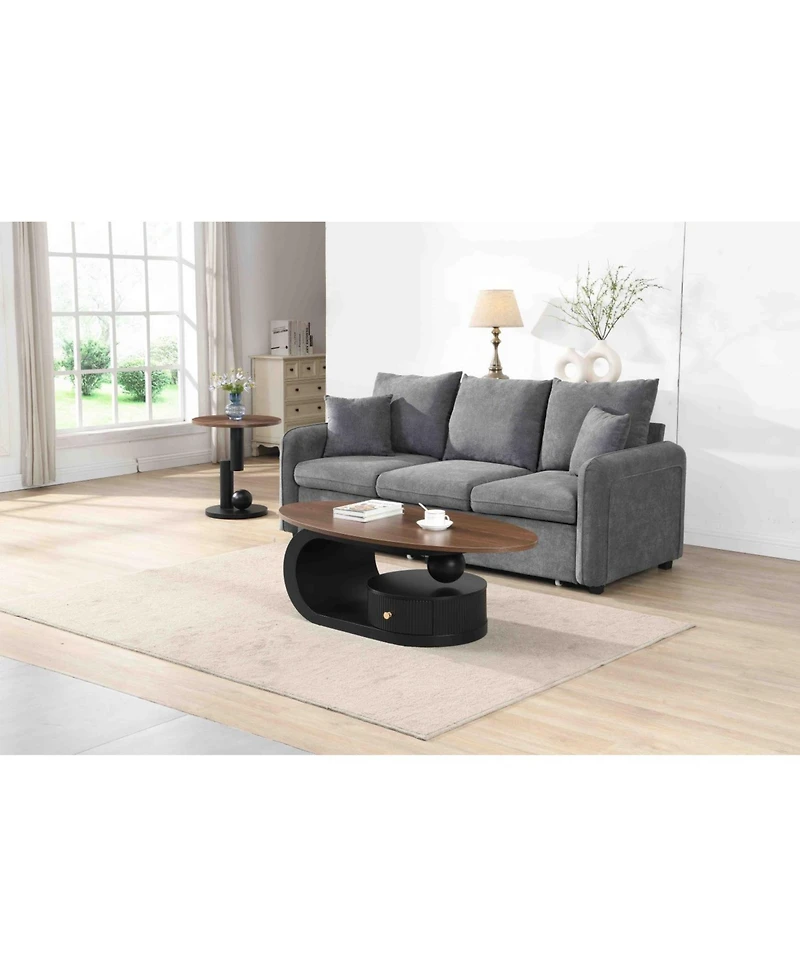 Streamdale Furniture Nesting Coffee Table Set of 2 Black