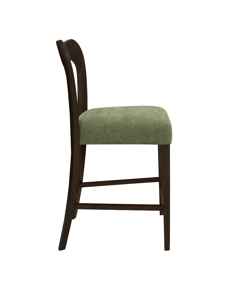 Streamdale Counter Stool Without Arm(dark brown+green) Set of 2