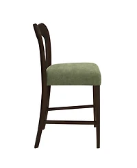 Streamdale Counter Stool Without Arm(dark brown+green) Set of 2