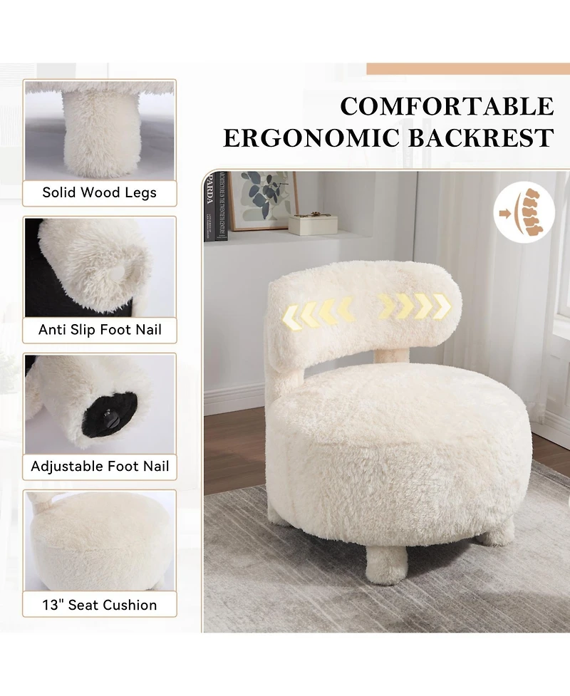 Streamdale Furniture Fur Fabric Accent Chair