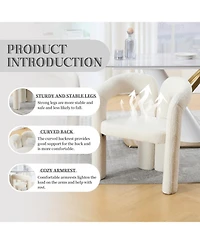 Streamdale Velvet Accent/Dining Chair Set of 2 (Beige Teddy)