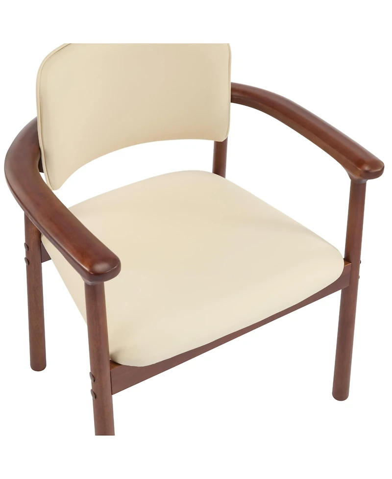 Streamdale Furniture 2-Pack Dining Chairs, Rubber Wood, Pu Foam Seat