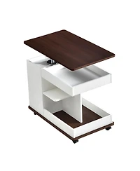 Streamdale Adjustable Lift-Top End Table with Wheels & Storage