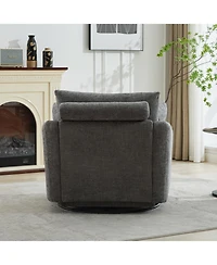 Streamdale Furniture Chenille Swivel Accent Chair with Pillows