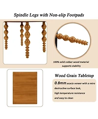 Streamdale Furniture Solid Wood Coffee Table Set of 3 w/ Drawer - Vintage Style (Natural)