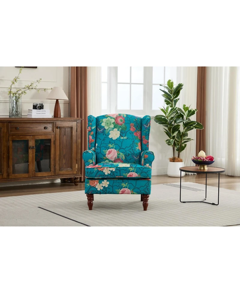 Streamdale Furniture Floral Cyan Chair
