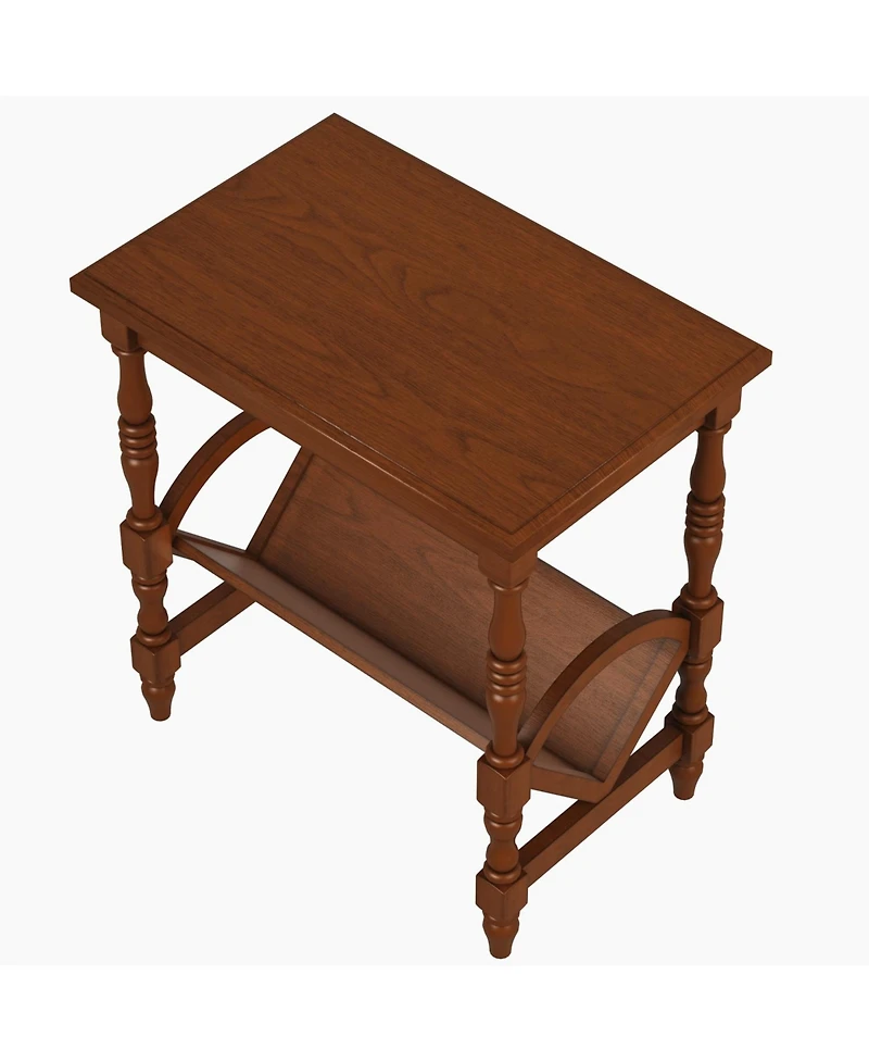 Streamdale Furniture Classic Wooden Side Table with Magazine Rack