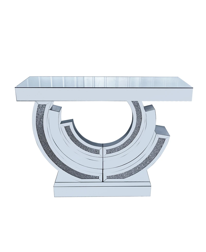 Streamdale Crushed Diamond Mirrored Console Table