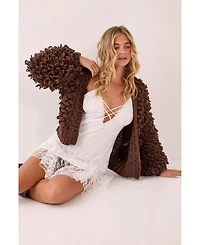 Nasty Gal Women's Chunky Loop Yarn Knitted Cardigan Sweaters