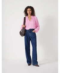 Hush Women's Ruffled Long Sleeve Blouse