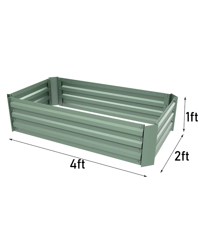 Aoodor Outdoor Raised Garden Bed Galvanized Steel Planter Box