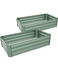 Aoodor Outdoor Raised Garden Bed Galvanized Steel Planter Box