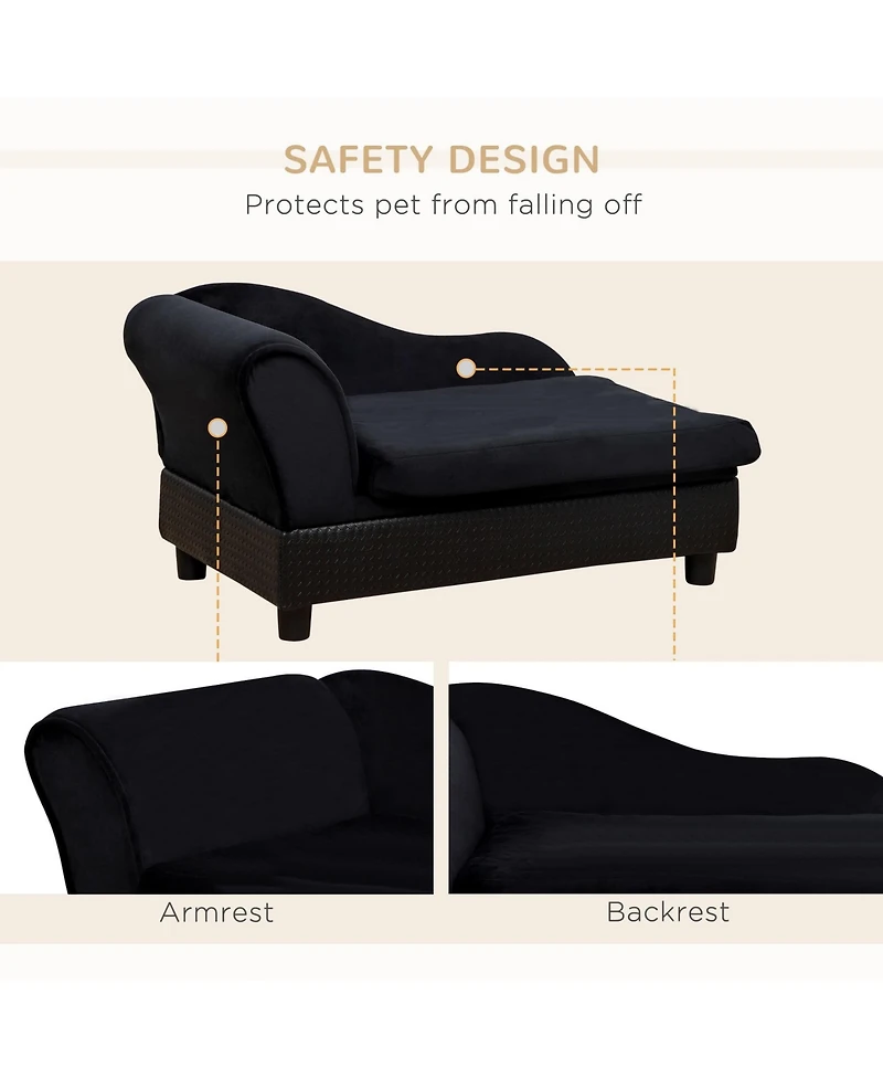 Zeus & Ruta Black Small Cat Sofa with Storage