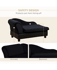 Zeus & Ruta Black Small Cat Sofa with Storage