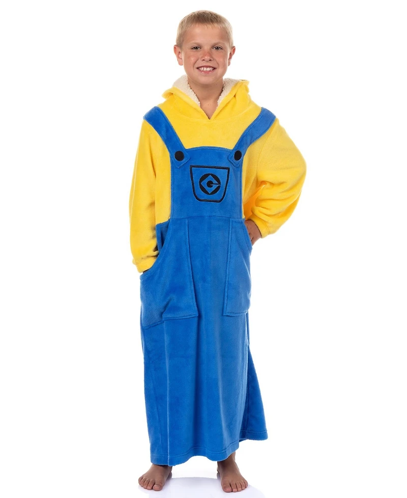 Minions Kids Pajama Bob Pull-On Hooded Blanket Sweatshirt Loungewear Sleepwear