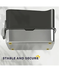 Aostirmotor Black Stainless Steel Top-Entry Cat Litter Box with Scoop & Odor Control – 17.2 Gallon, for Cats