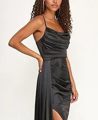 B Darlin Juniors' Satin Cowlneck Gown