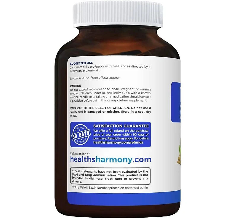 Healths Harmony Thyroid Support Capsules, Hypothyroidism Supplement for Women and for Men, Health's Harmony, 120ct