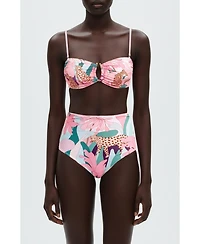 Jessie Zhao New York Women's Jungle Rose Reversible Square Bandeau Top