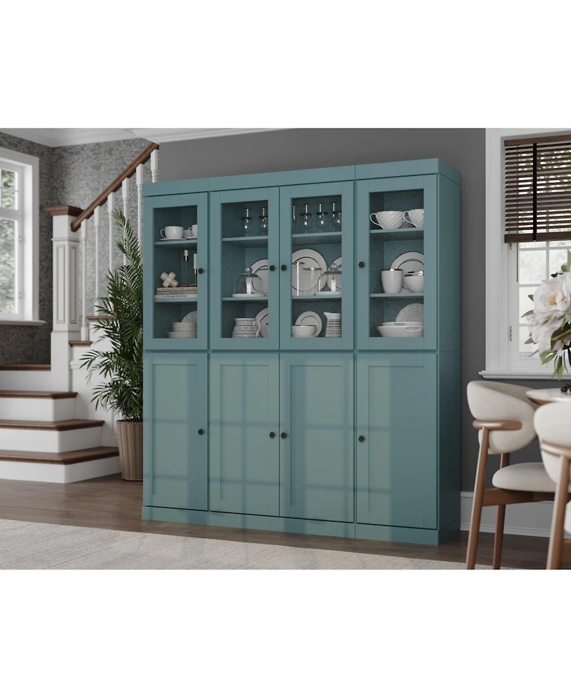 Palace Imports 100% Solid Wood 65" Pantry China Cabinet with Clear Glass, Shaker Doors