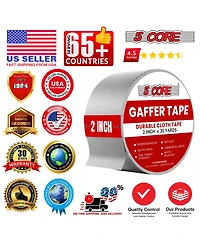 5 Core Gaffers Tape 2" 30 Yards 4Pcs No Residue Water Resistant Matte Heavy Duty