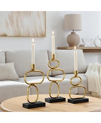 Danya B Eduardo Gold and Black Candlestick Candle Holders - Set of 3