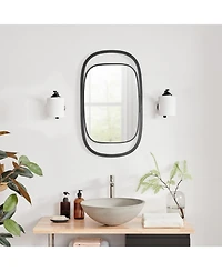 Danya B Sonya 29.6-inch Contemporary Rectangular Wall Mirror with Black Iron Frame