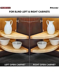 Rev-a-Shelf 37.75" Lazy Susan Half-Moon Shaped 2-Shelf Turner, 4WLS882-38-570