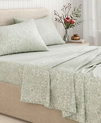 Linery & Co. Ultra-Soft Turkish Cotton Flannel Winter Floral Print Sheet Set