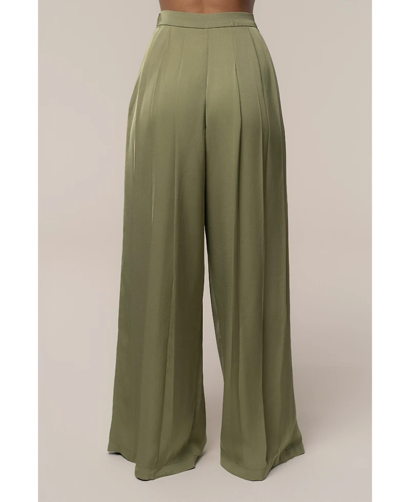 Jluxlabel Women's Clara Wide Leg Pleated Trousers