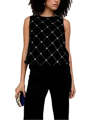 Lily and Lionel London Women's Chiva Beaded Velvet Top