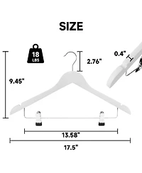 BP4U Premium Wooden Clothes Hangers with Swivel Hook – Solid Wood Skirt/Pant Clips for Suits and Coats