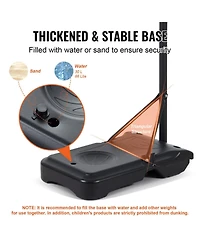 Mecale 32-Inch Adjustable Basketball Hoop, 5–7 ft Portable Backboard System with Wheels and Fillable Base