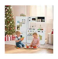 Kinder King Pretend Play Kitchen Wooden Toy Set for Kids with Sounds, Utensils, Oven & Microwave, Gift for Age 3+